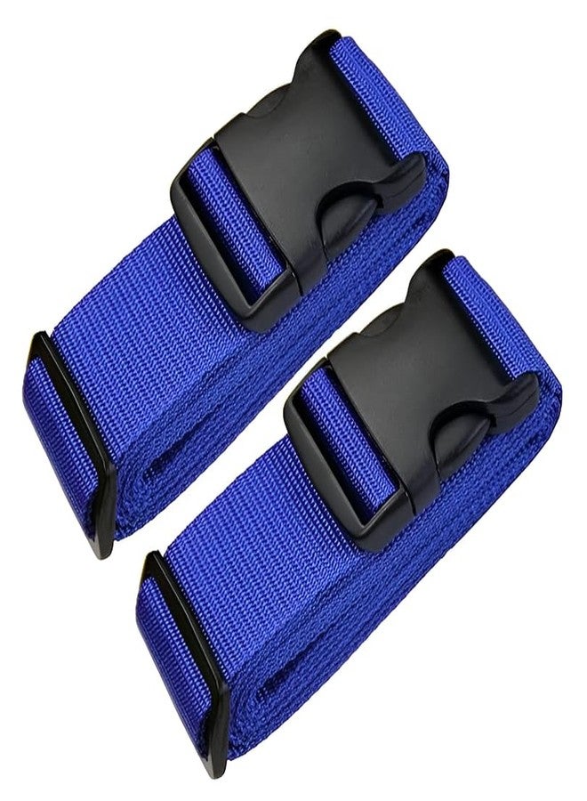 Rasikvar Luggage Strap | Luggage Belt for Suitcase & Trolley Bags | Travel Belt with Quick Release Adjustable Buckle for Suitcase (2 Pcs, Blue) - Image 1